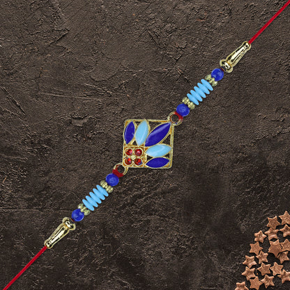 Blue Petal Motif Rakhi