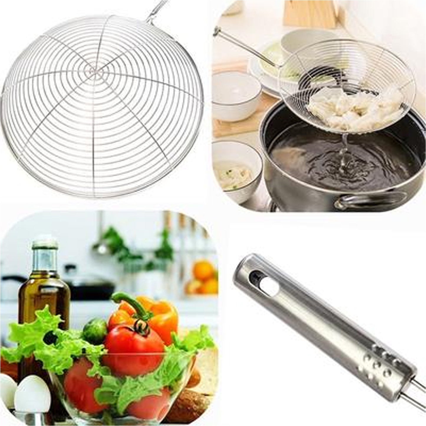 2730 Large Oil Strainer To Get Perfect Fried Food Stuffs Easily Without Any Problem And Damage.