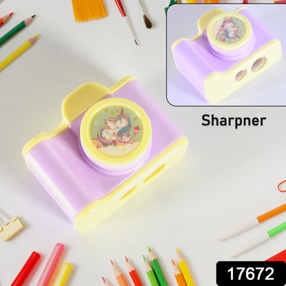 17672 Camera Shape Pencil Sharpener  Simple Student Office Sharpener  Fashionable And Convenient Lightweight Manual Sharpener For Kids Boys Girls Birthday Return Gifts (1 Pc)