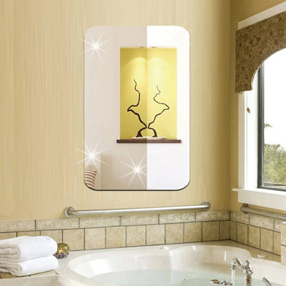 Plastic Square 3d Mirror Wall Stickers (1 Pc  30x30 Cm)