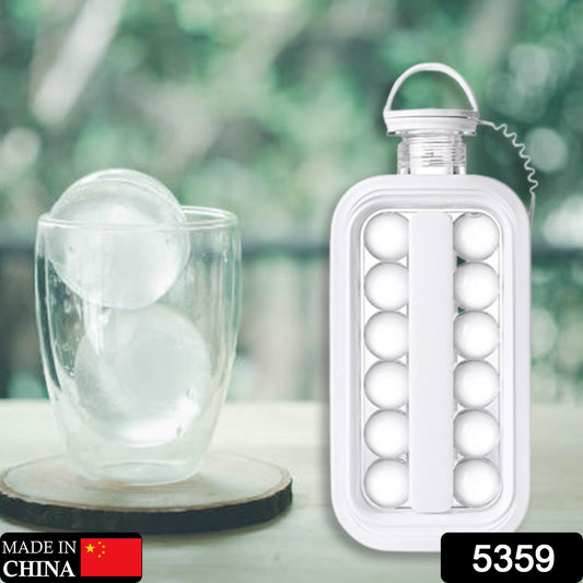 5359 Ice Tray Foldable Ice Cube Molds With Lid2-in-1 Ice Box Ice Cube Speeder Ice Ball Maker Ice Cube Making Bottle14-ice Balls For Outing Camping Hiking