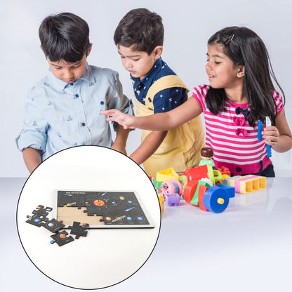 Wooden Solar System Puzzle For Kids - (1 Set)
