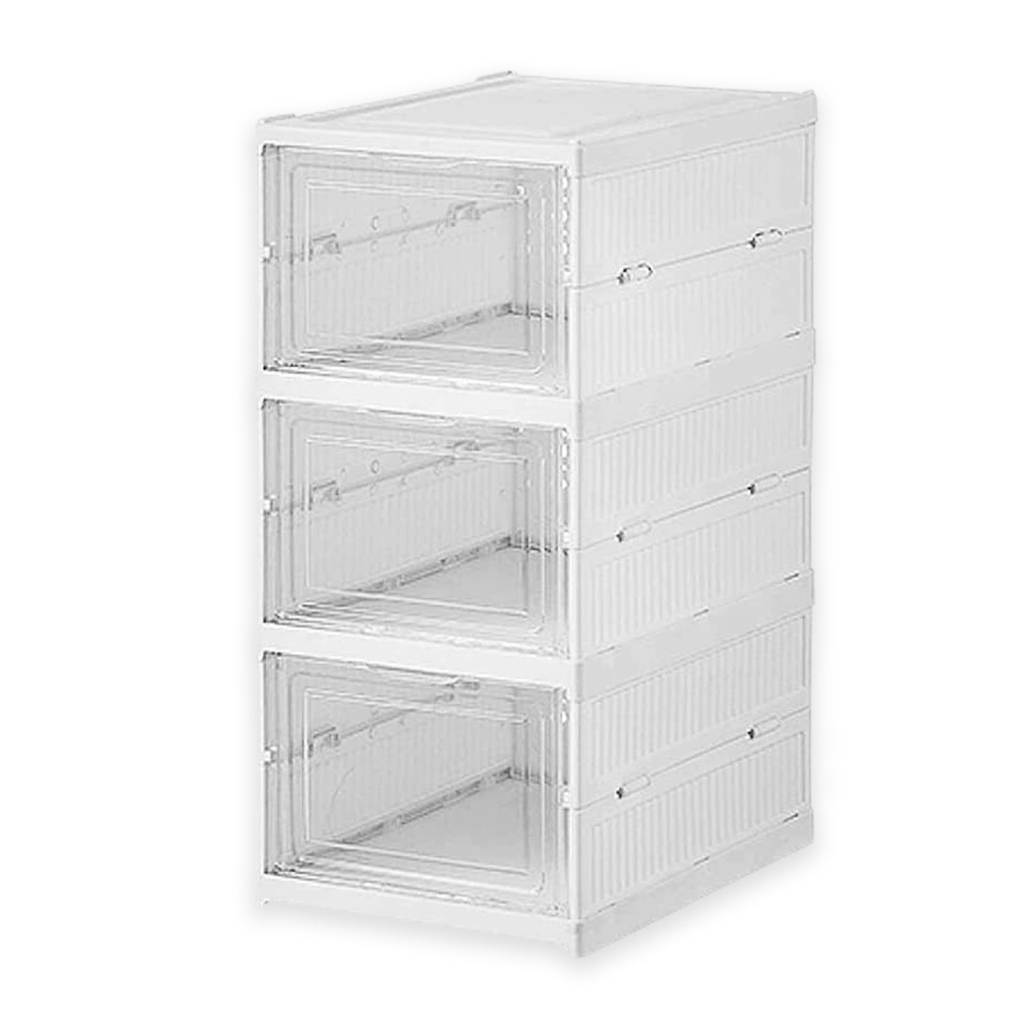 Stackable Multifunctional Storage For Clothes Foldable Drawer Shelf Basket Utility Cart Rack Storage Organizer Cart For Kitchen Pantry Closet Bedroom Bathroom Laundry (3 Layer 1 Pc)