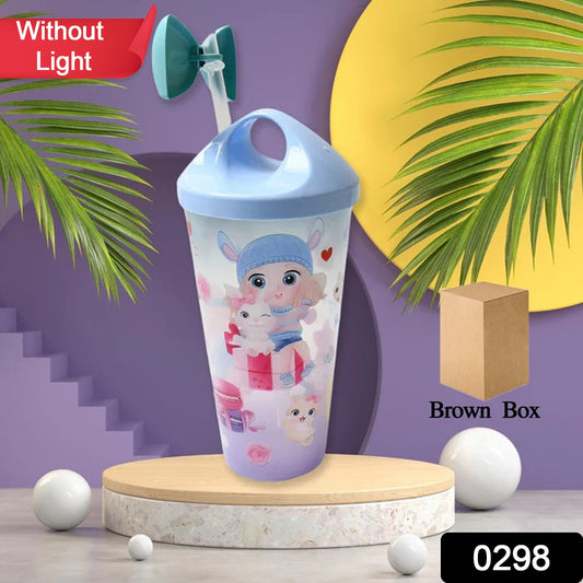 Unicorn Water Bottle With Straw  Lid For Kids (Without Light)