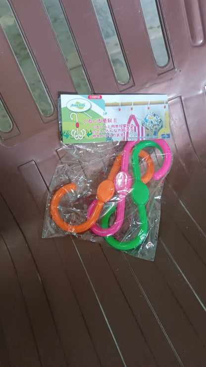 S Shape Plastic Hooks Hanger For Hanging Cloth (3 Pcs Set)