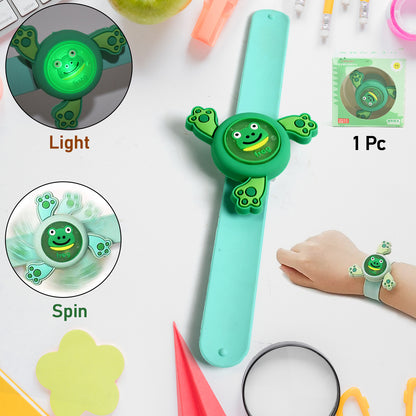 Led Light  Spinning Slap Kids Cartoon Bracelet Wrist Band (1 Pc)