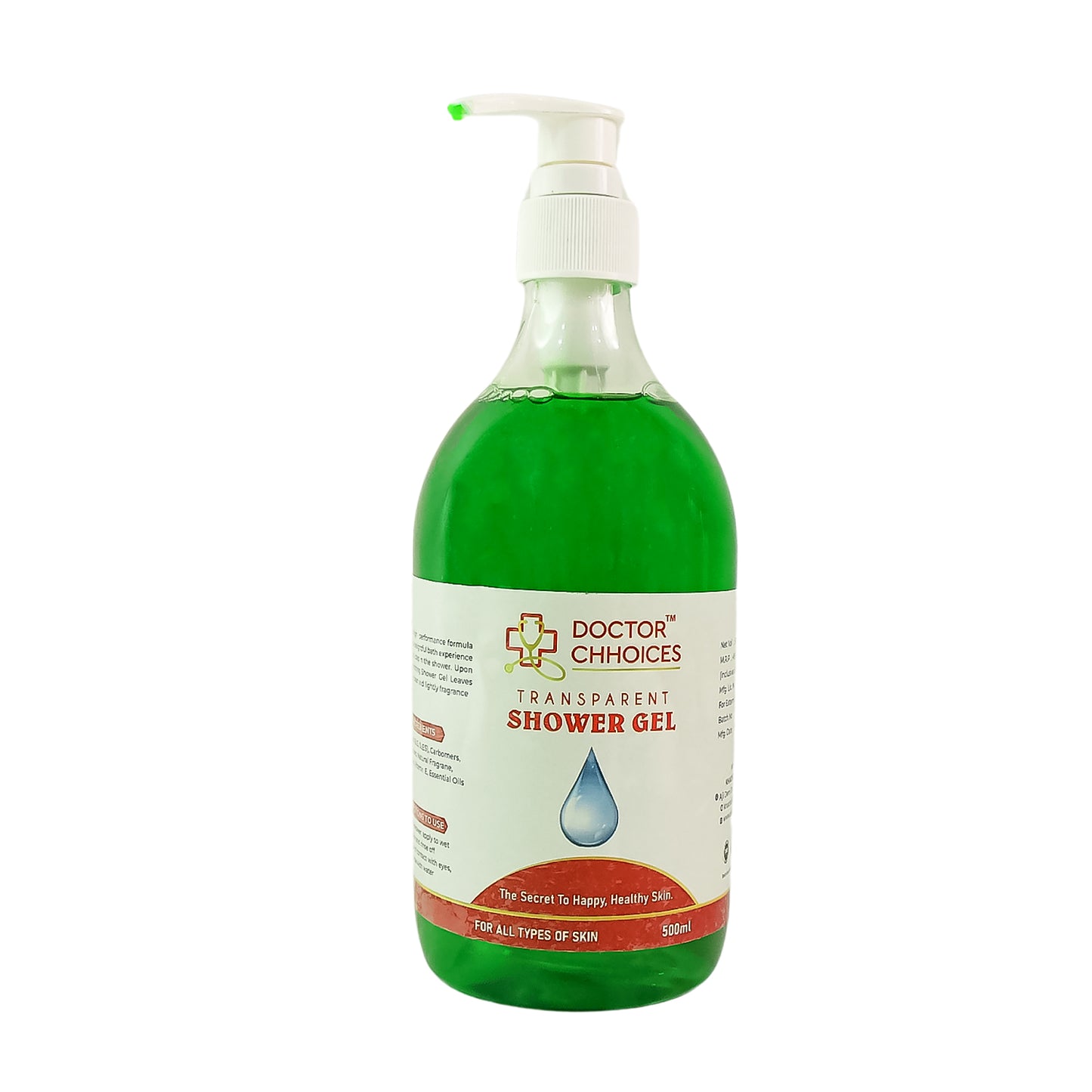 Doctor Chhoices  Choices Transparent Shower Gel  500ml Bottle With Pump Dispenser