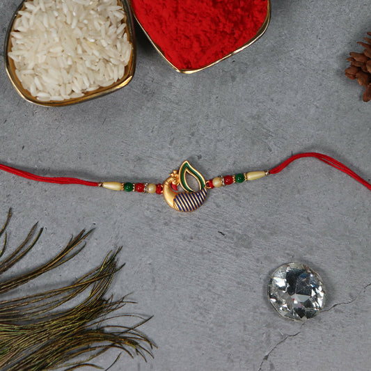 Beautiful Peacock Feather Rakhi
