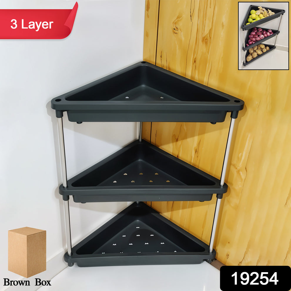 3-layer Multipurpose Plastic Corner Storage Rack – THEGSND