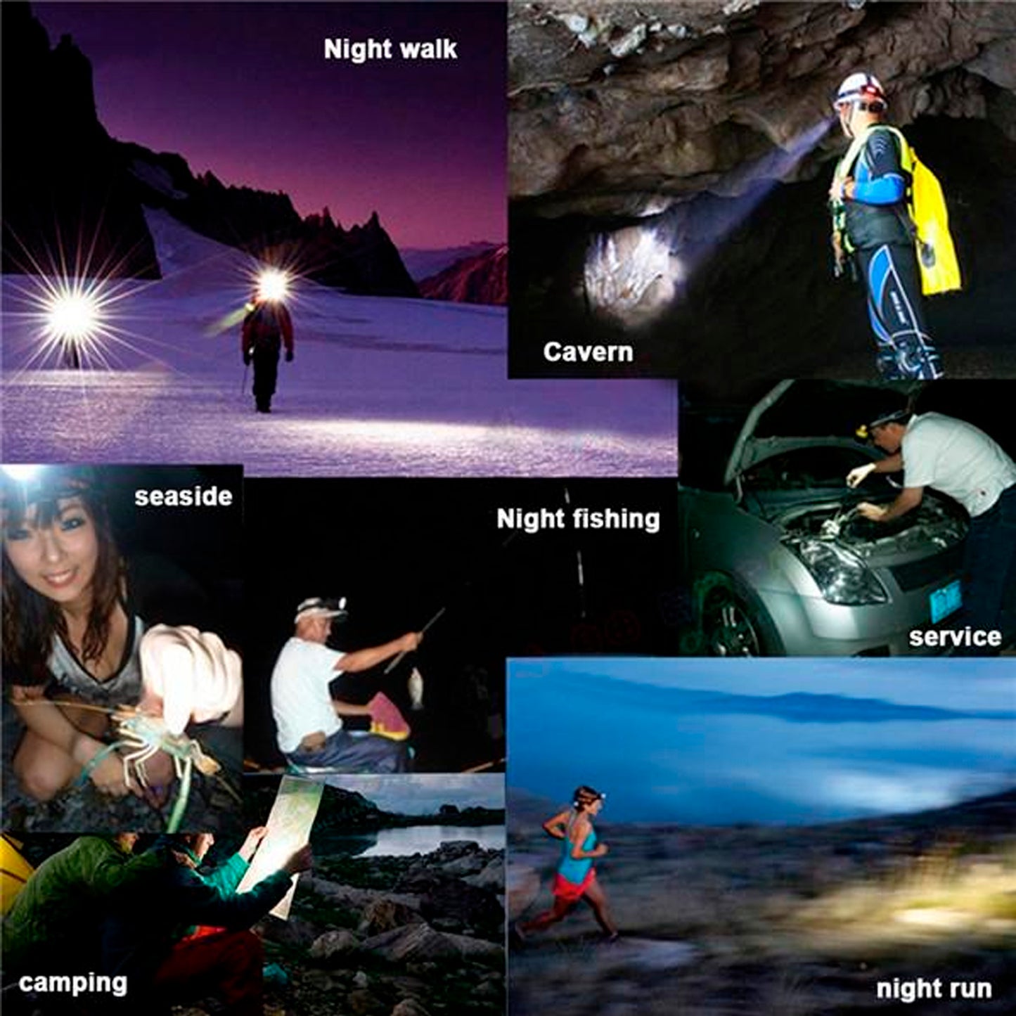 7520 Head Lamp 9 Led Long Range Rechargeable Headlamp Adjustment Lamp Use For Farmers Fishing Camping Hiking Trekking Cycling