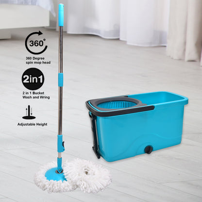 4028 Quick Spin Mop Plastic Spin Bucket Floor Cleaning Easy Wheels  Big Bucket Floor Cleaning Mop With Bucket