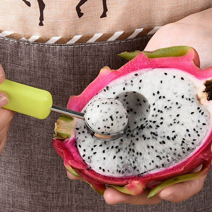 2606  4 In 1 Stainless Steel Melon Baller Seed Remover Sorbet Dessert Ball Spoon Fruit Digging Spoon Double Sided Fruit Scooper Watermelon Baller Scoop