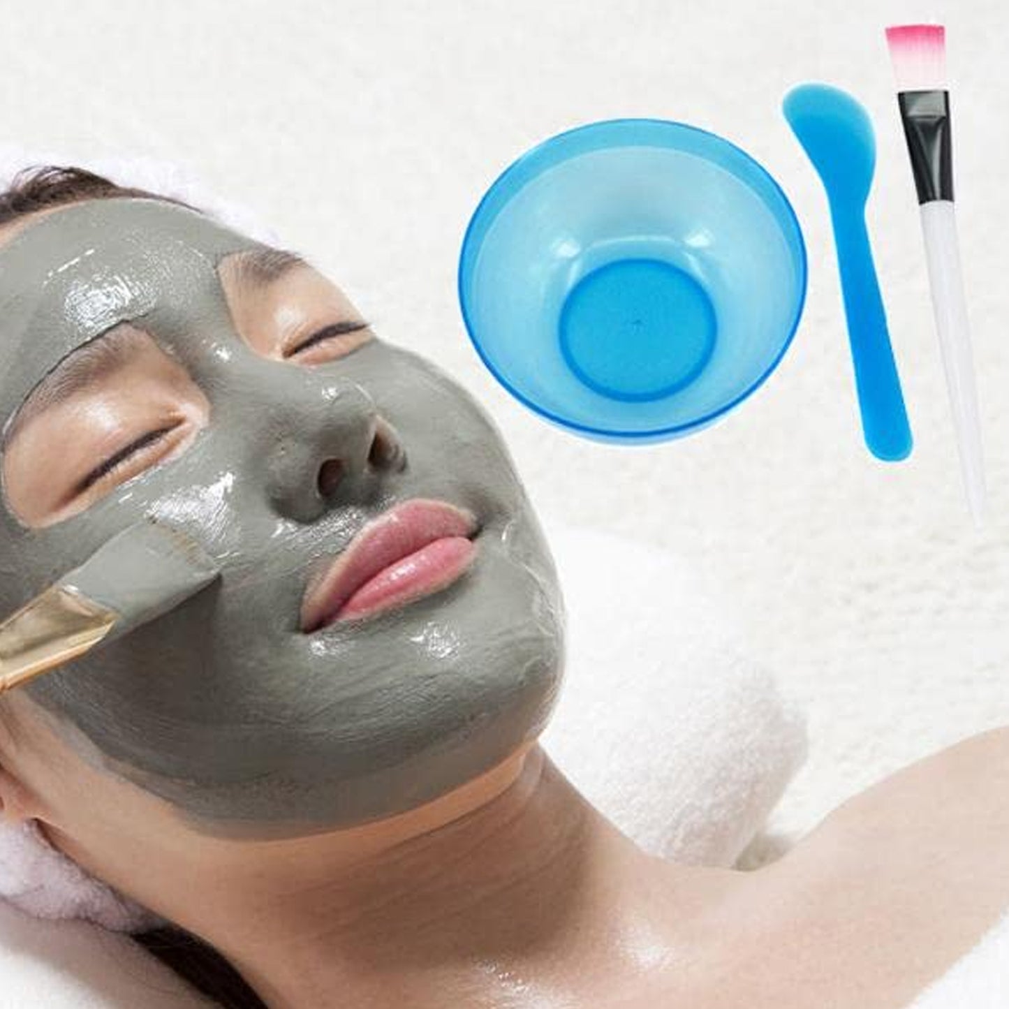 1262 Facial Mask Bowl Set For Girls Use ( 6 Pcs Set )