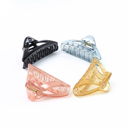 Triangle Shape Mix Color Plastic Hair Claw Clip  12 Pc Durable Grip For Women And Girls