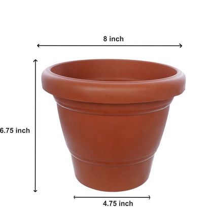 0838 Garden Heavy Plastic Planter Potgamla 8 Inch (Brown Pack Of 1medium )