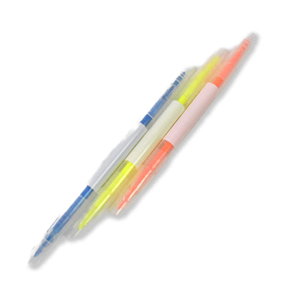 Dual-headed Highlighter 3 Colors Double Head Highlighter Pen (3 Pcs Set)