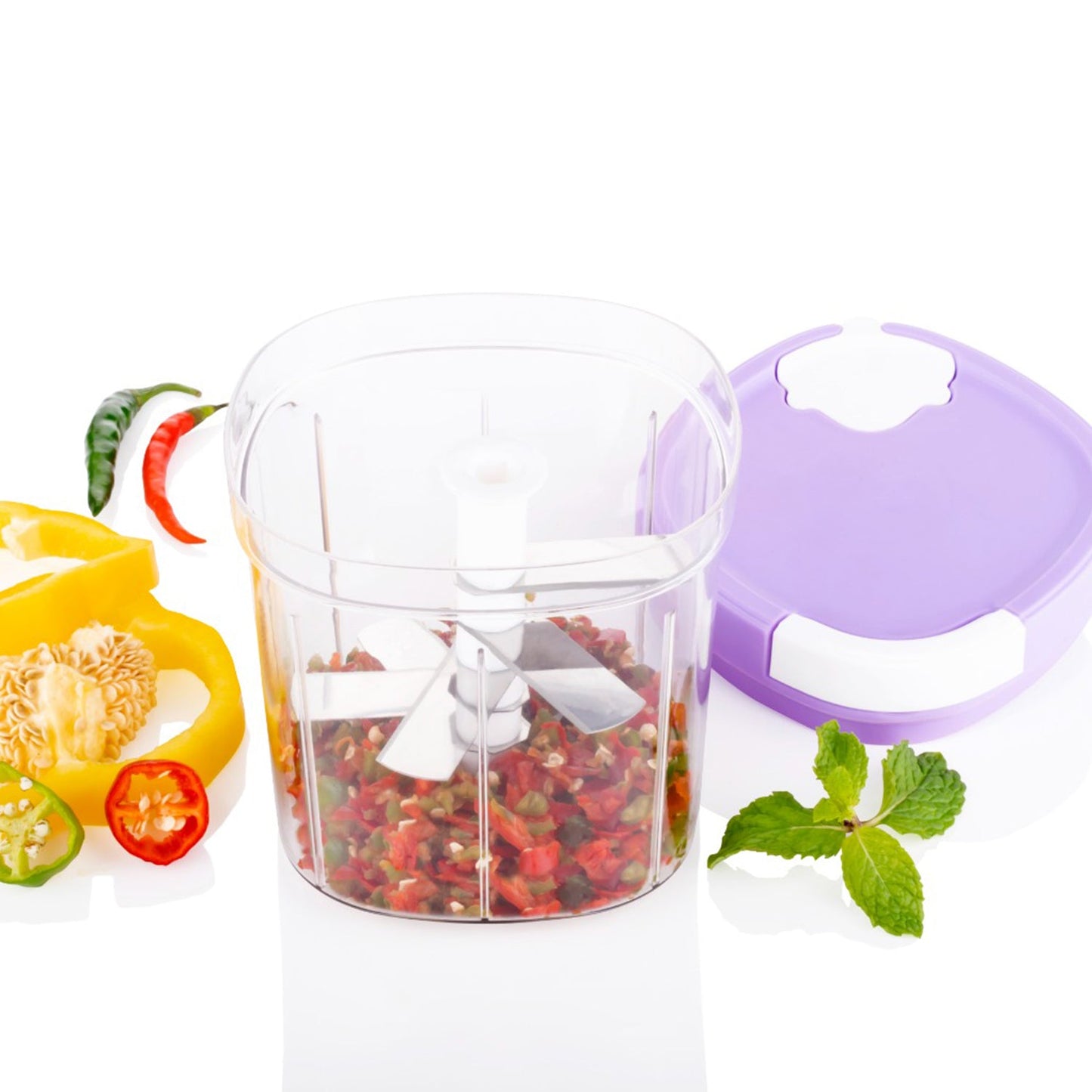 2672 2in1 Handy Chopper And Slicer For Home  Kitchen (600ml Capacity)