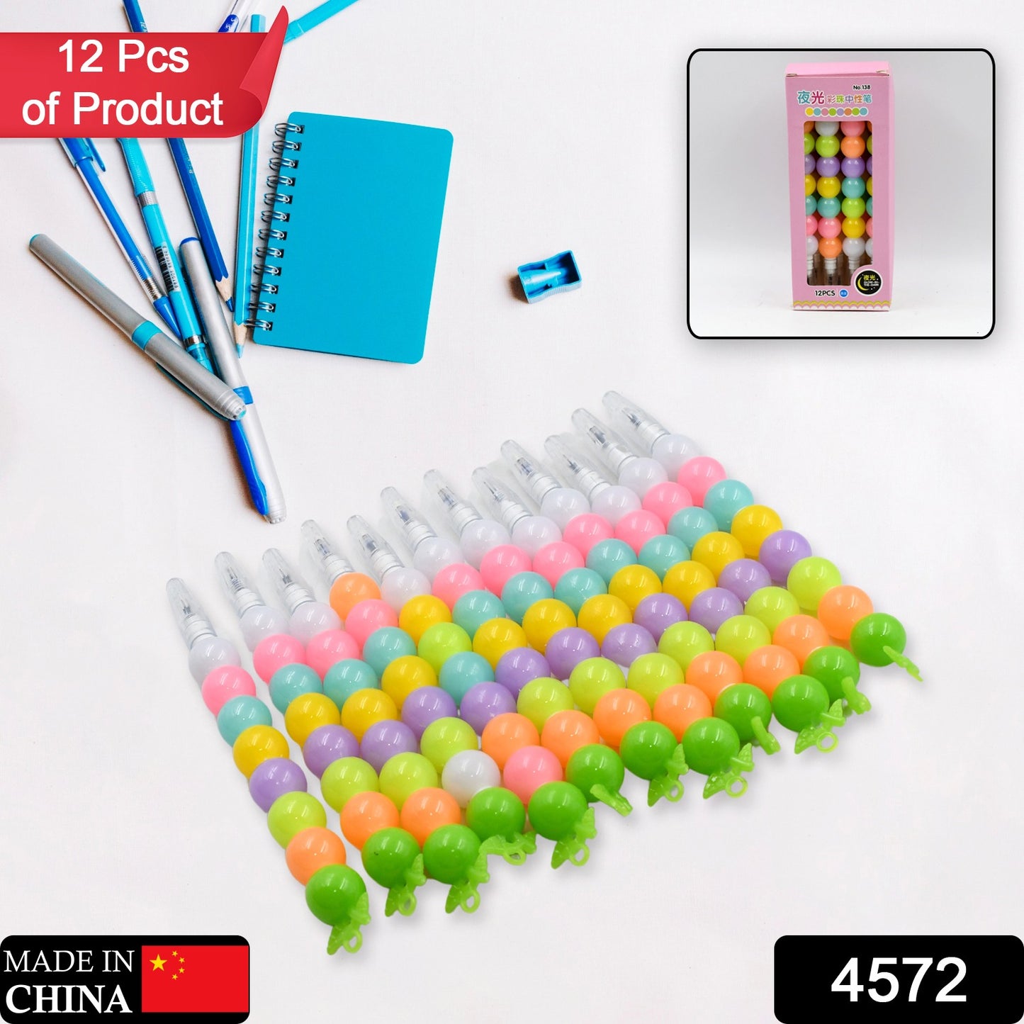 4572 Stylish Pearls Pen Plastic Moti Non-sharpening Design Pen Multicolor Pearls Moti Gel Pen Fancy Designer Attractive Gel Pen For Kids Pack Of (12 Pc Set )