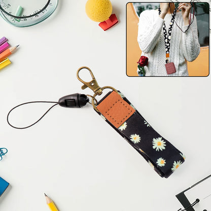 Floral Print Neck Lanyard Strap With Clip Hook  Mobile String (1 Pc)