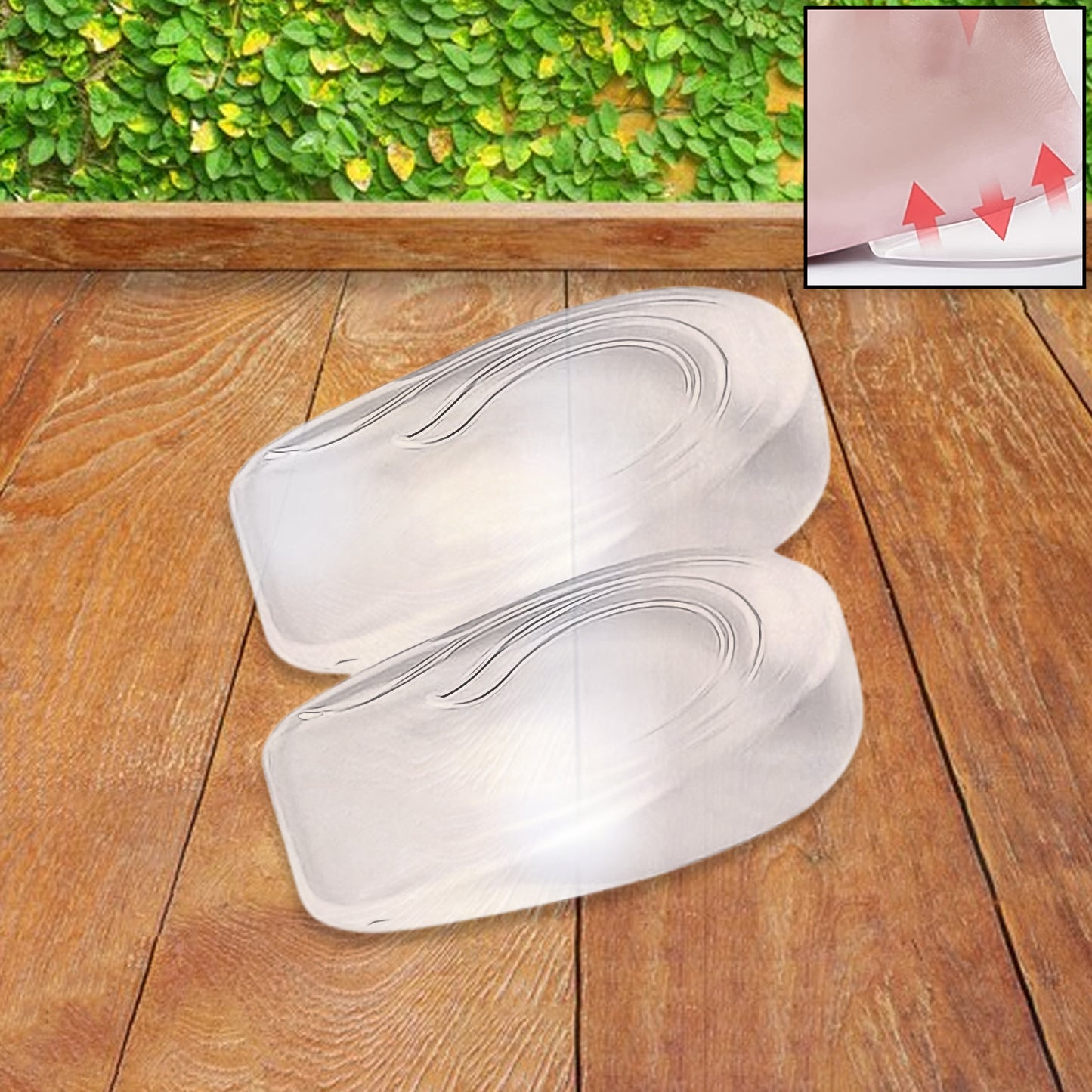 1 Pairs Silicone Heel Pads Shoes Insole (97 Cm)