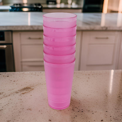 2027a 6 Pcs Large Plastic Glass 300ml Used In All Kinds Of Kitchen And Official Purposes For Drinking Water And Beverages Etc.