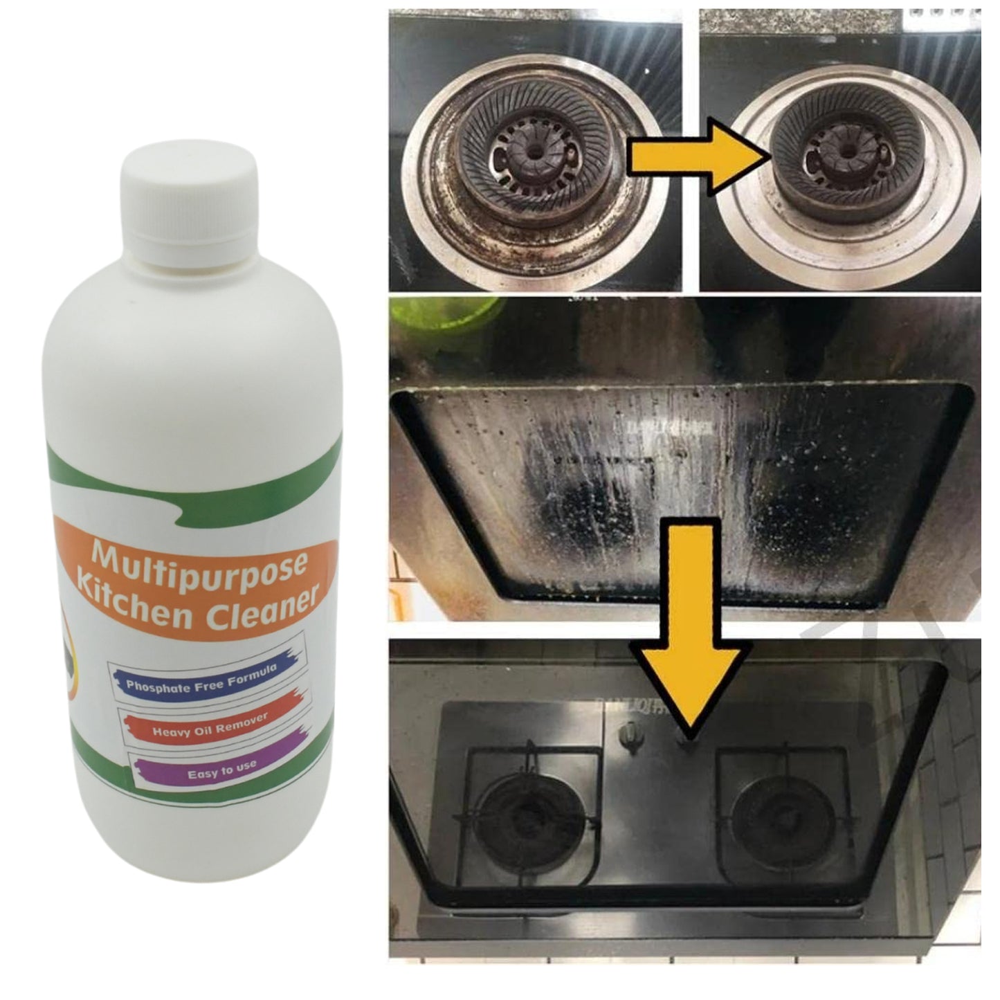 0310 Kitchen Cleaner Spray Oil  Grease Stain Remover Stove  Chimney Cleaner Spray Non-flammable Nontoxic Magic Degreaser Spray For Kitchen Gas Stove Cleaning Spray (Approx 500ml)