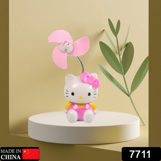 7711 Kitty Usb Powered Portable Usb Mini Cooling Fan Cooler Portable (Battery Not Include)