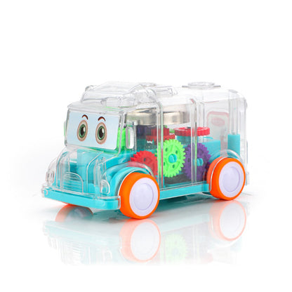 1996 Transparent Musical Mini School Bus Toy For Kids