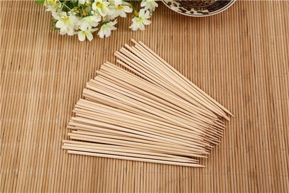 1107 Camping Wooden Color Bamboo Bbq Skewers Barbecue Shish Kabob Sticks Fruit Kebab Meat Party Fountain Bamboo Bbq Sticks Skewers Wooden (30cm)