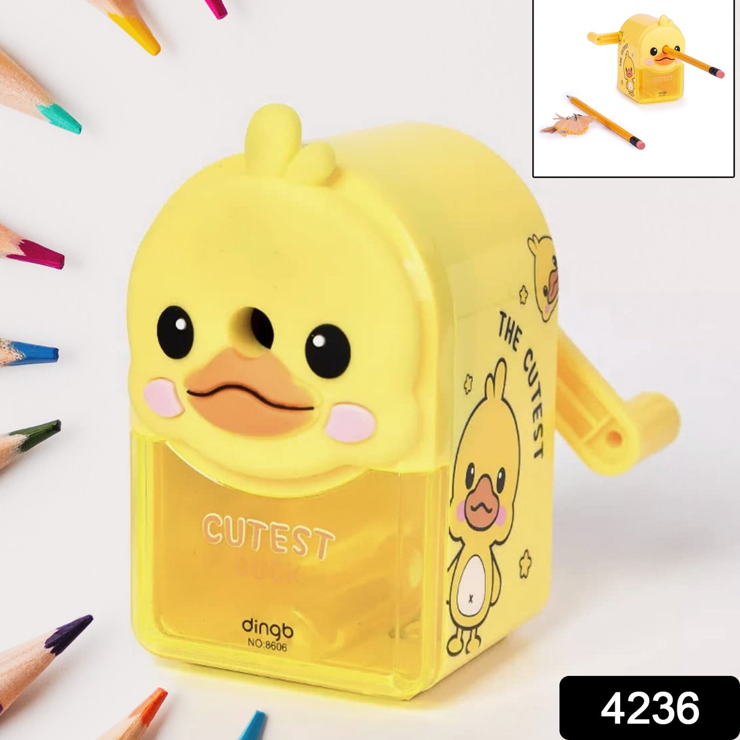 Plastic Cutest Duck Pencil Sharpener (1 Pc) 4236