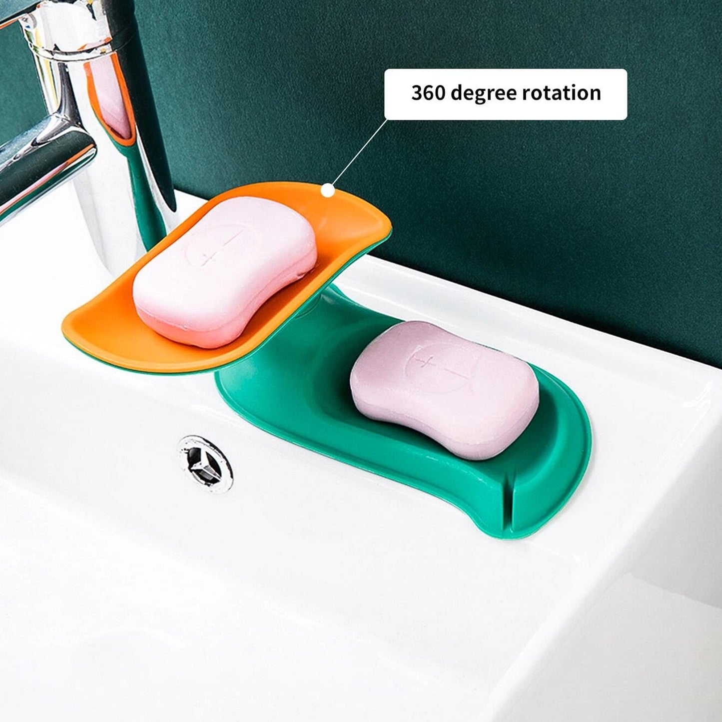 4858c Plastic Double Layer Soap Dish Holder Decorative Storage Holder Box For Bathroom Kitchen Easy Cleaning Soap Saver.