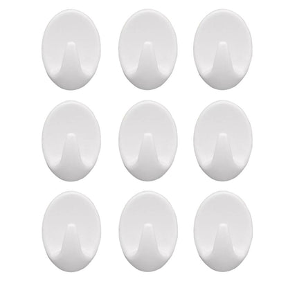 1544 Self Adhesive Plastic Wall Hook Set For Home Kitchen And Other Places (Pack Of 9)