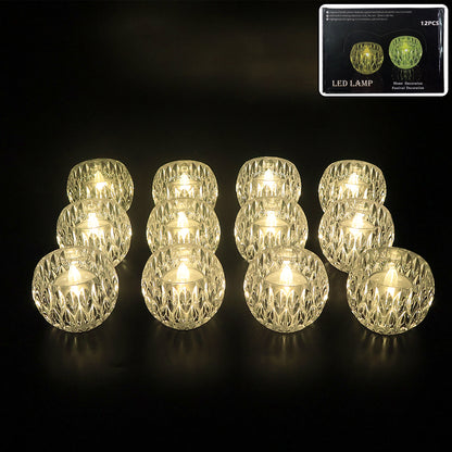 Set Of 12 Crystal Style Led Decorative Lamps  Candle