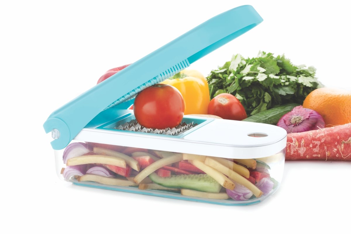 8108 Ganesh 7 In 1 Plastic Vegetable Dicer Blue