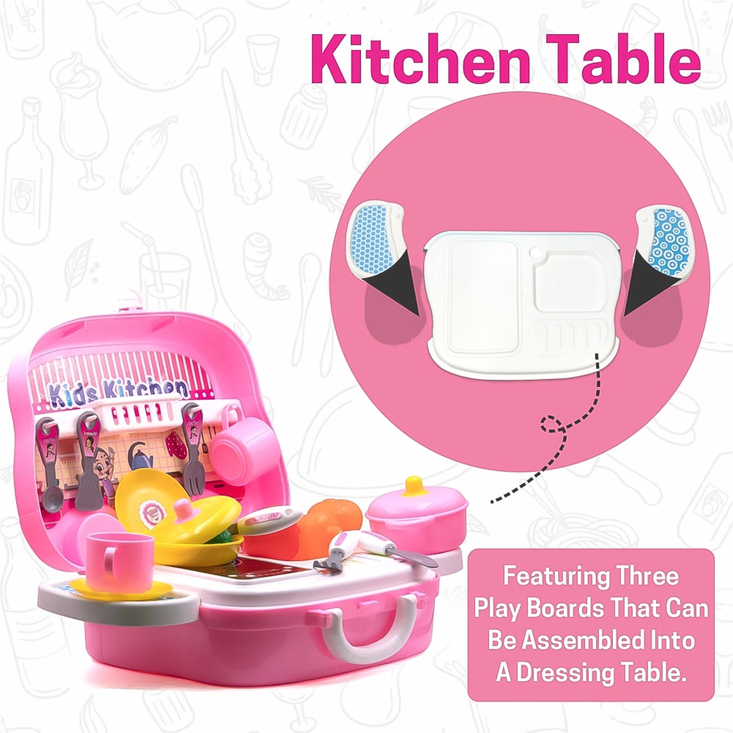 Kitchen Set For Kids Girls Pretend Play Toys Little (23 Pcs Set Approx)