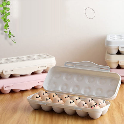 5727 18 Grid Egg Holder Storage Shock-proof Egg Container With Buckle Egg Carrier Egg Tray Egg Shelter Effective Full Seal Egg House Use For Fridge Camping Kitchen