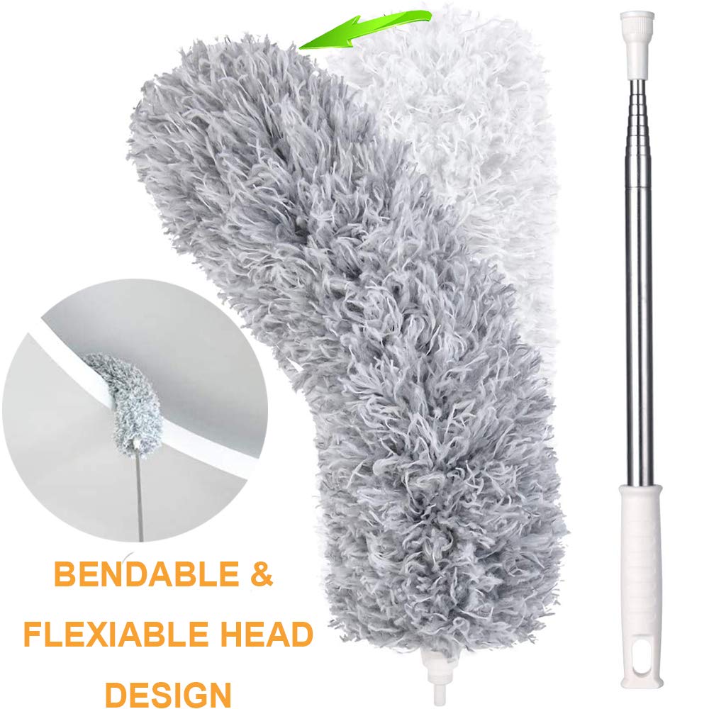 1279 Microfiber Dusters For Cleaning Telescoping Feather Duster With 100 Inches Extendable Handle Pole Dusting Cleaning Tools For Cleaning High Ceiling Ceiling Fan Blinds Cobwebs Furniture Cars