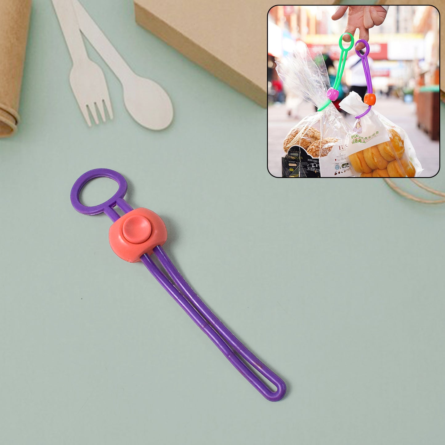 Multifunctional Colorful Sealing Rope Strap Clips (1 Pc)
