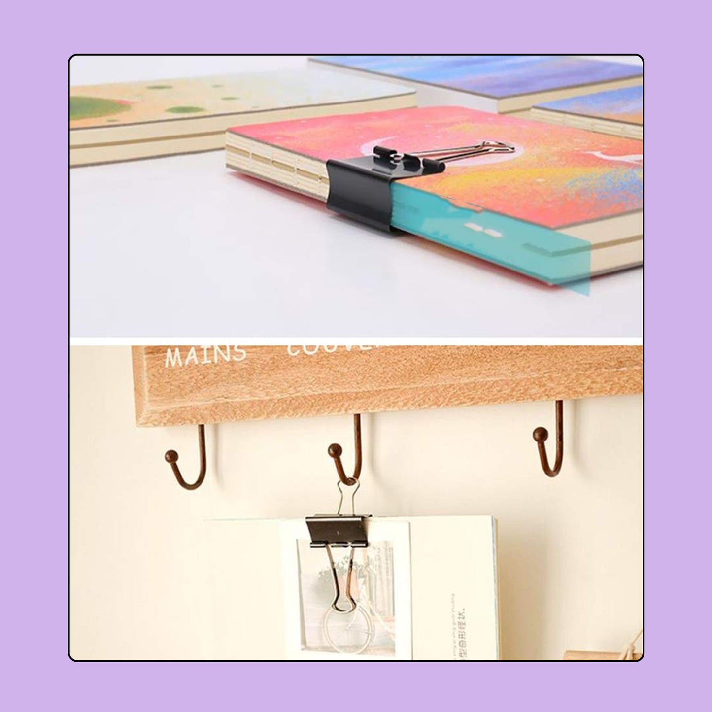 Paper Holding Binder Clips Paper Clips (8 Pcs Set  Mix Color)