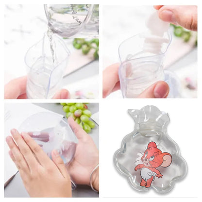 6542 Mix Transparent Multi Design Small Hot Water Bag With Cover For Pain Relief Neck Shoulder Pain And Hand Feet Warmer Menstrual Cramps.