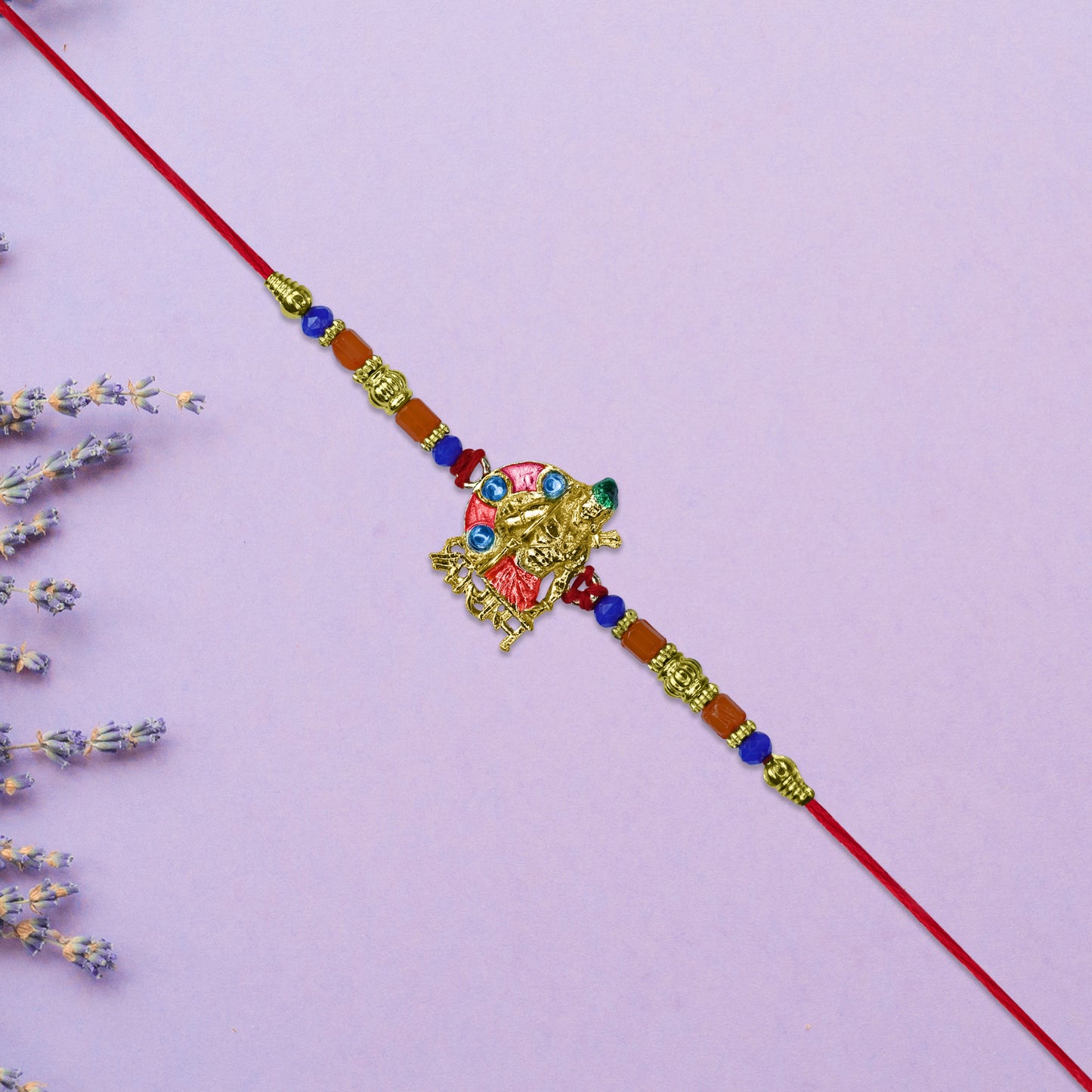 Lord Jagannath Rakhi With Multicolor Beads