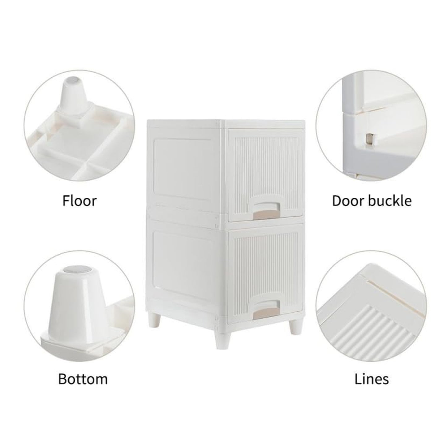 Multipurpose Storage Cabinet Storage Solutions Plastic Drawers  Multi Layer Wardrobe Storage Drawers  Foldable Multipurpose Drawer Units For Kitchen Bathroom Bedroom Cloth (2 Layer)