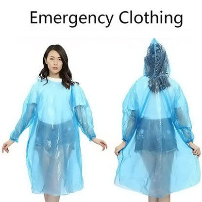 1425 Plastic Pocket Sized Raincoat Reusable Free Size Raincoat