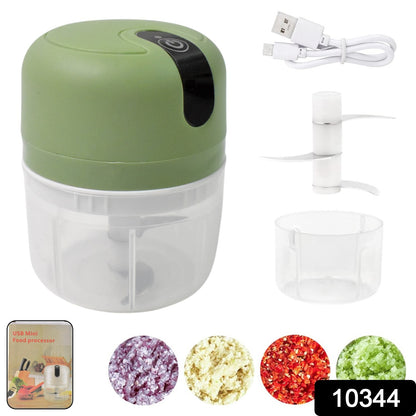 Wireless Usb Rechargeable Mini Electric Garlic Machine  Chopper 3 Blades (250ml)