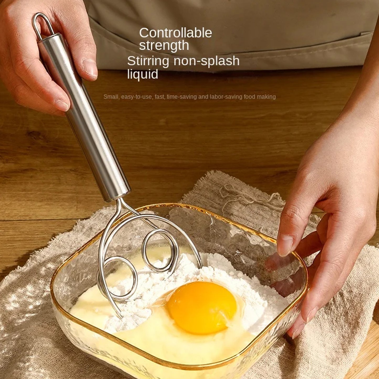 5484 Dough Whisk Premium Stainless Steel Dutch Whisk Dough Hand Mixer Artisan Blender For Egg Bread Cake Pastry Pizza Dough - Perfect Baking Tools Whisking Tirring Kitchen Tools (1 Pc)