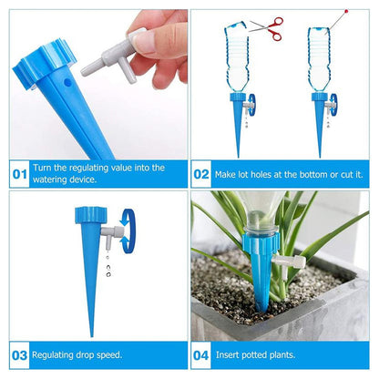 Plant Watering Spikes Self Watering Spikes Water Dripper For Plants Adjustable Plant Watering Devices With Slow Release Control Valve Switch