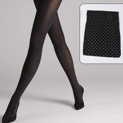 6489 Body Stocking Cloth White Dot Design Stocking Cloth With Elastic Cloth  Best Soft Material Cloth