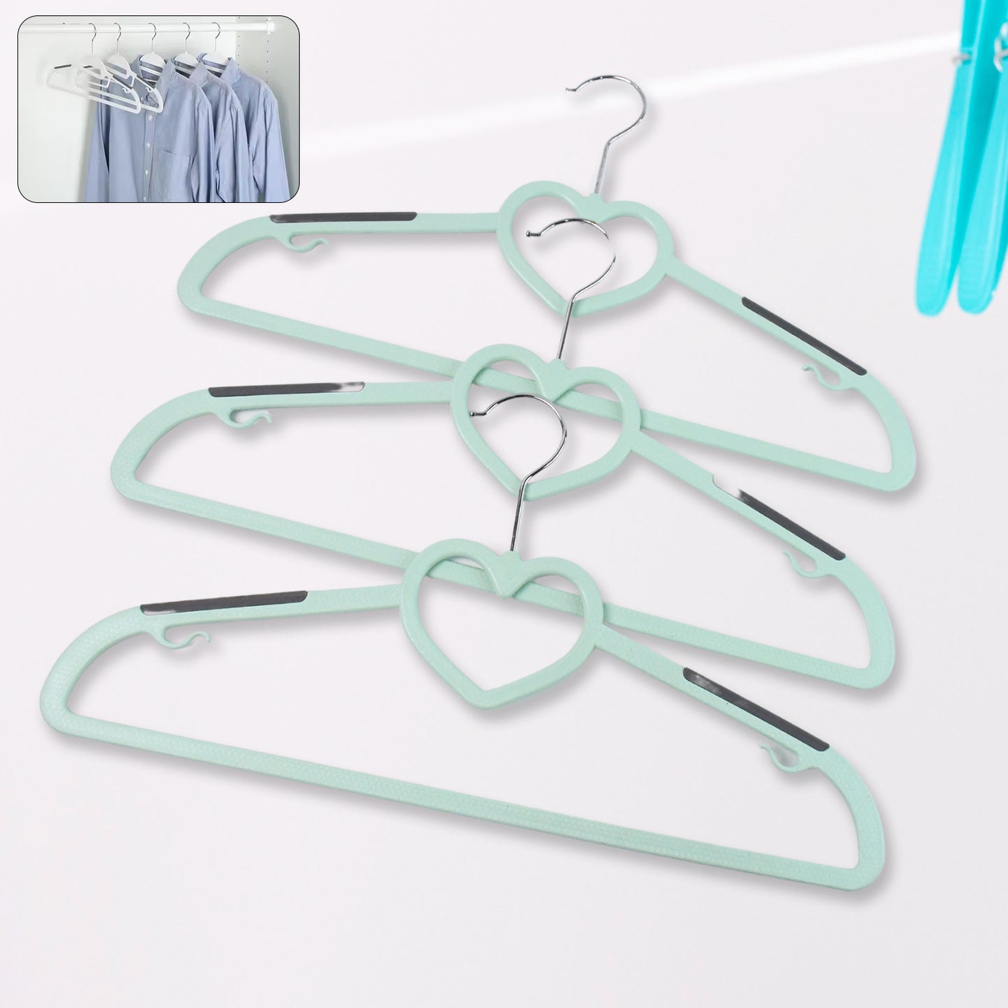 Plastic Clothes Hangers Slim  Durable Space-saving Hangers (3 Ps)