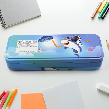 4563 Metal Pencil Box Pencil Case Double Compartment For Kids Stationery Compass Box Stationery Gift For School Kids Compass Pencil Box Birthday Return Gift For Kids