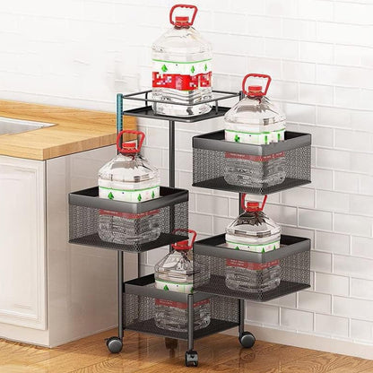 Metal High Qaulity Kitchen Trolley Kitchen Organizer Items And Kitchen Accessories Items For Kitchen Rack Square Design For Fruits  Vegetable Onion Storage Kitchen Trolley With Wheels (4 Layer  3 Layer)